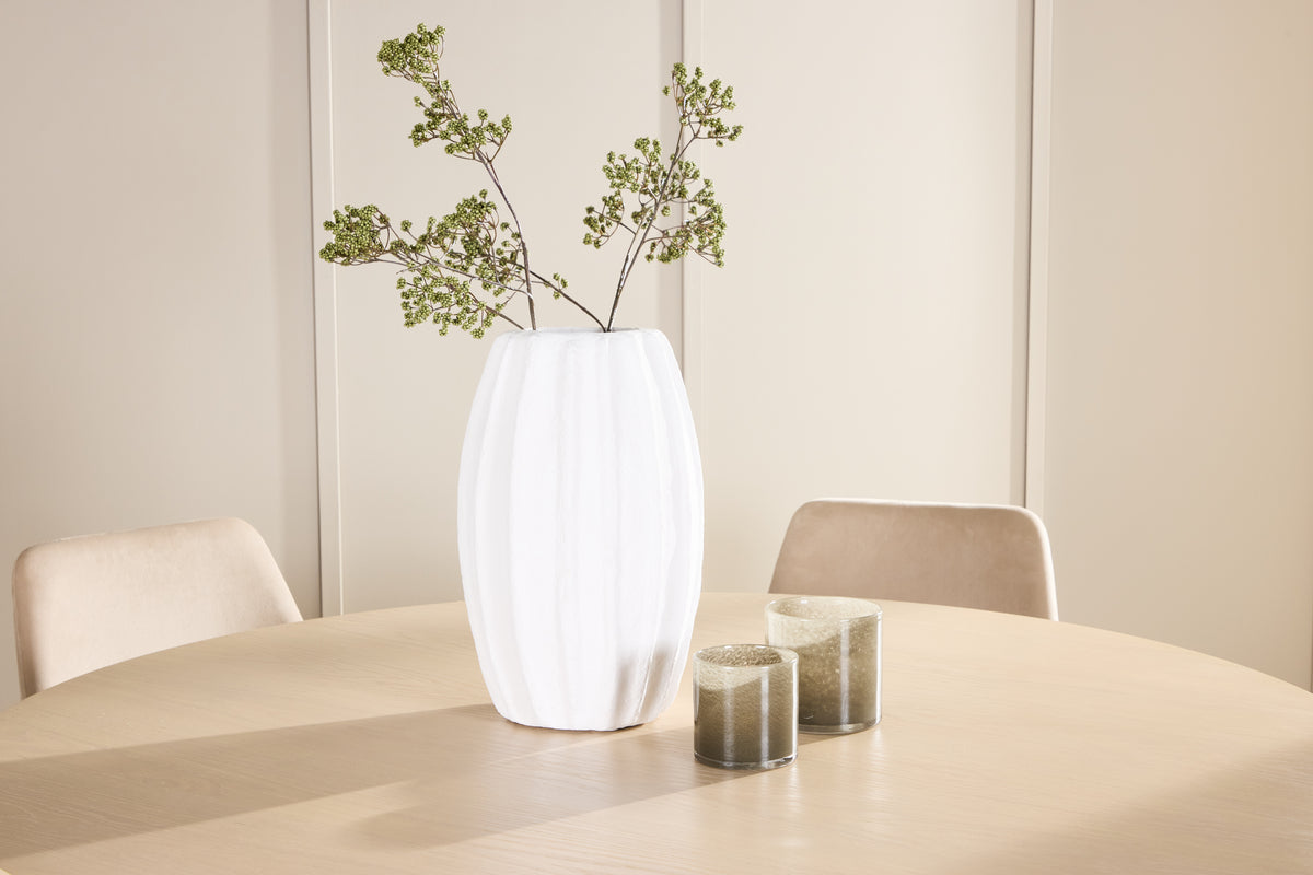 Venture Design Night & Copenhagen Matstolar 2-pack Beige + Runda Matbord ⌀140 Vitputsad
