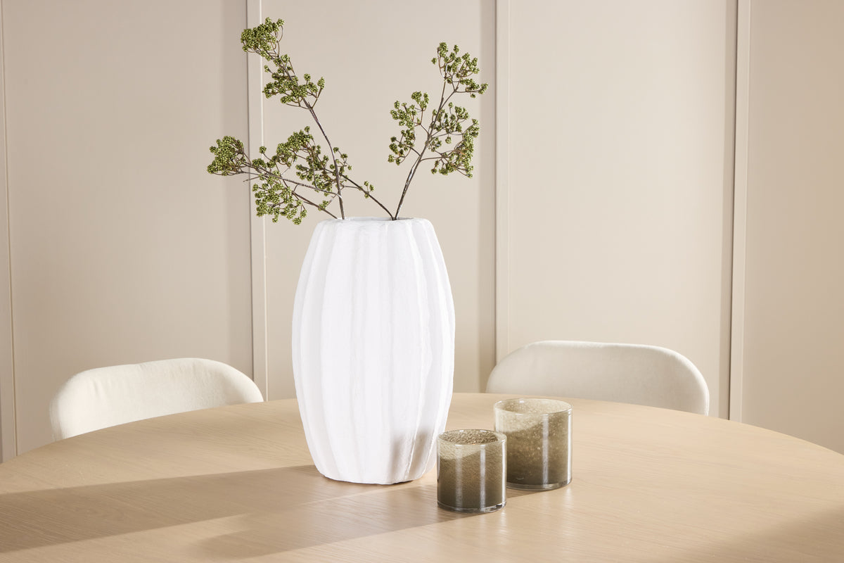 Venture Design Copenhagen & Lilja Runda Matbord ⌀140 Vitputsad + Matstolar 2-pack Beige