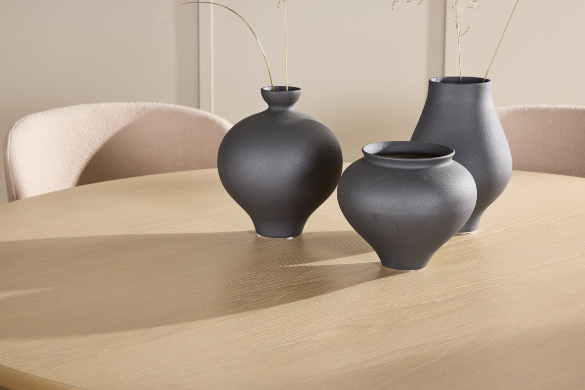 Venture Design Copenhagen & Astoria Runda Matbord ⌀140 Vitputsad + Matstolar 2-pack Beige