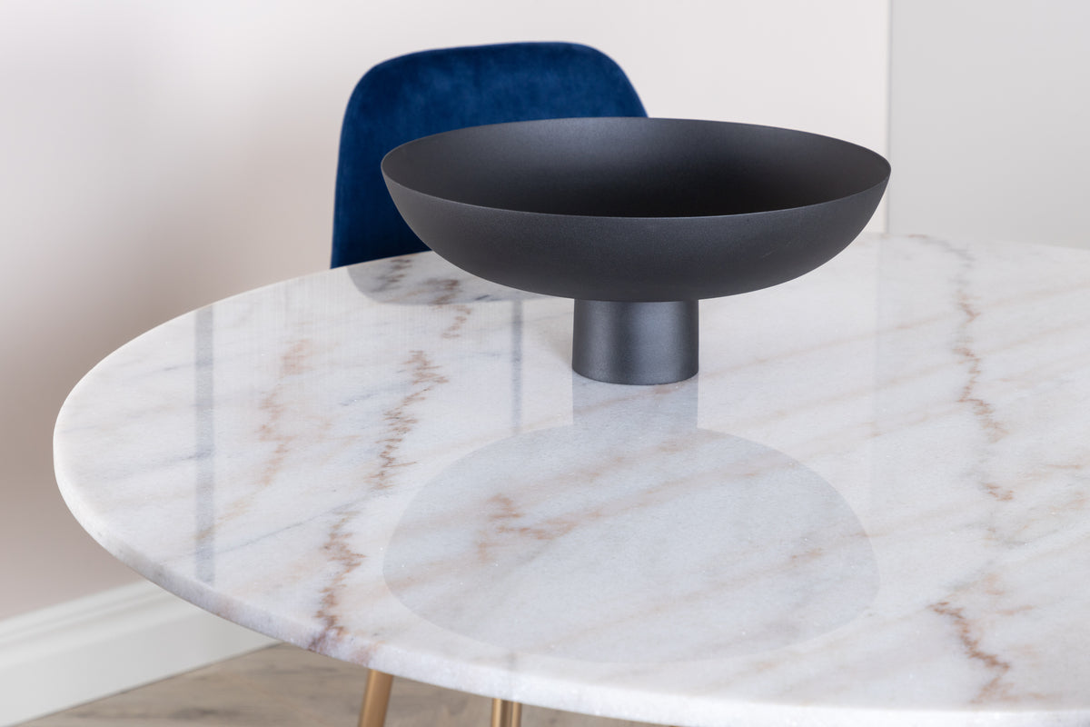 Venture Design Estelle & Polar Runda Matbord ⌀106 Vit + Matstolar 2-pack Blå