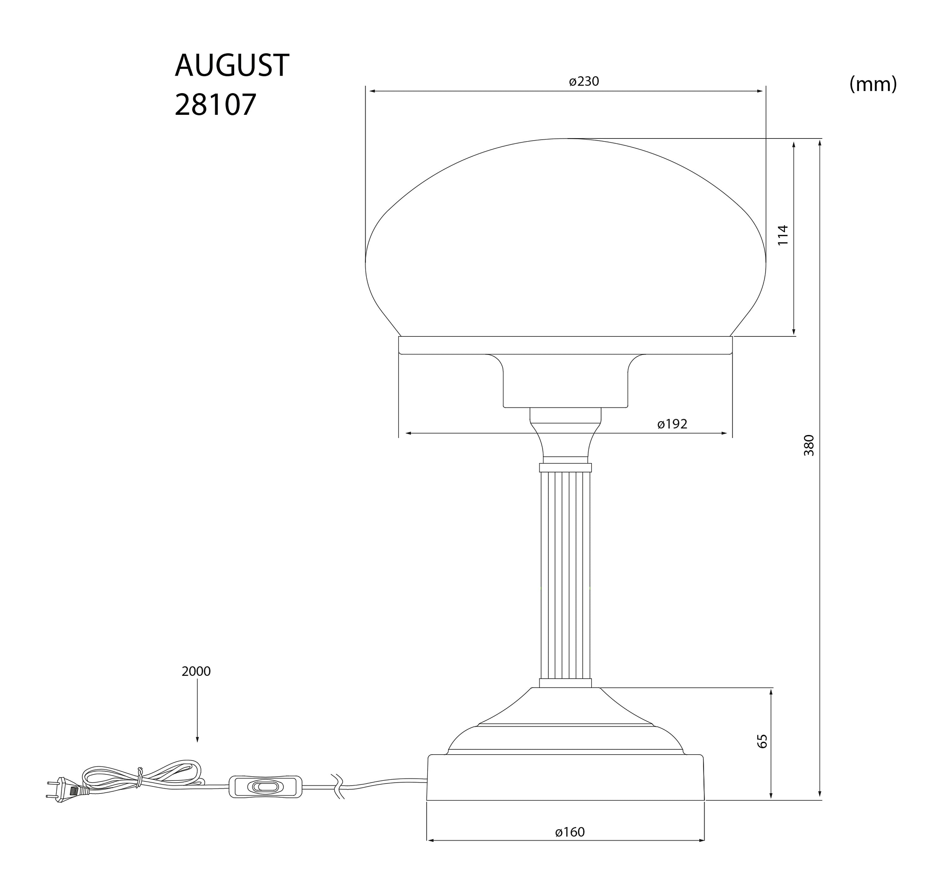 Aneta Home AUGUST bordslampa stor