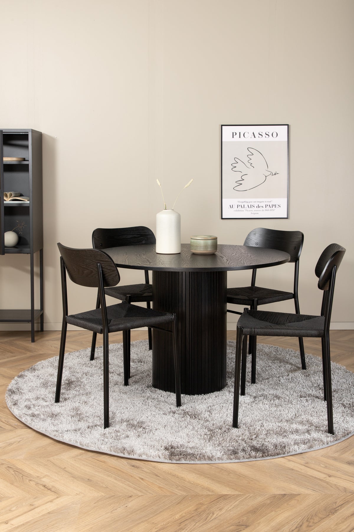 Venture Design Bianca & Polly Runda Matbord ⌀110 Svart + Matstolar 2-pack Svart