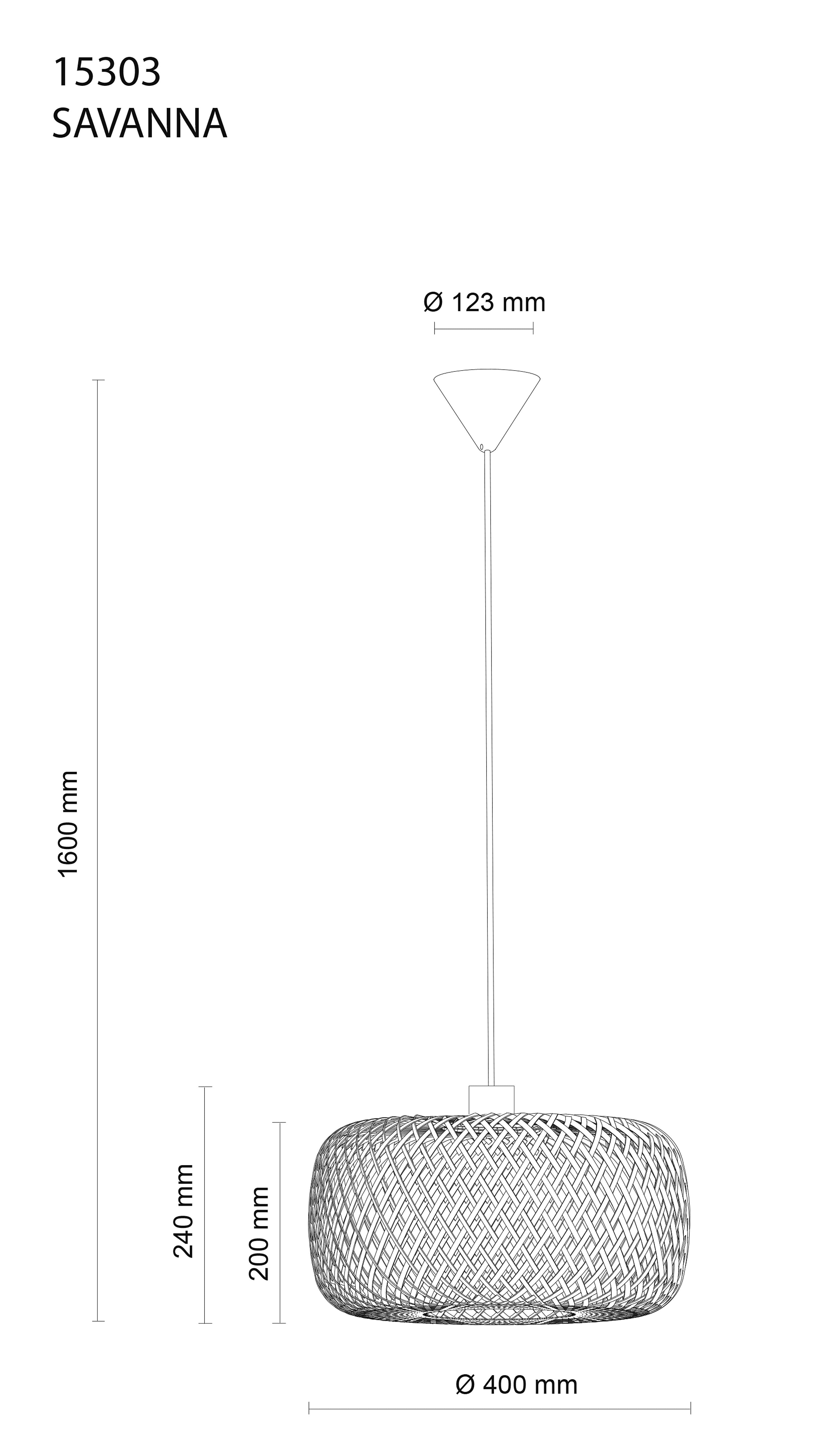 Aneta Home SAVANNA taklampa Ø40